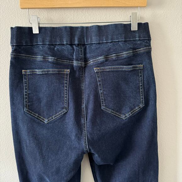 Land's End Mid Rise Curvy Pull On Skinny Stretch Jeans Jeggings Dark Wash Sz 14 - Picture 8 of 10